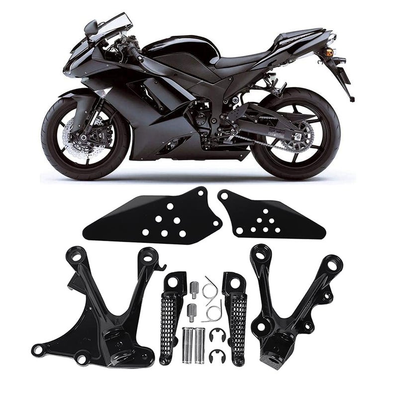 TCMI Front Rider Foot Pegs Bracket For Kawasaki ZX6R ZX-6R 2005 2006 2007 2008 ZX636 2005 2006 - Image 1